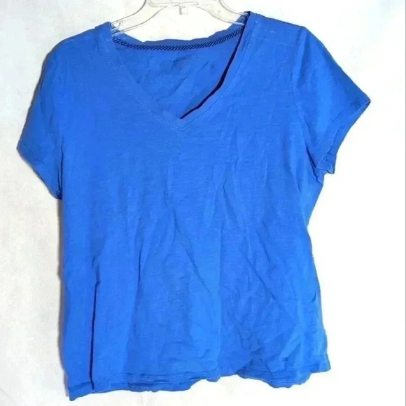 Ladies Blue Tommy Hilfiger V neck tshirt sz L - Picture 1 of 3